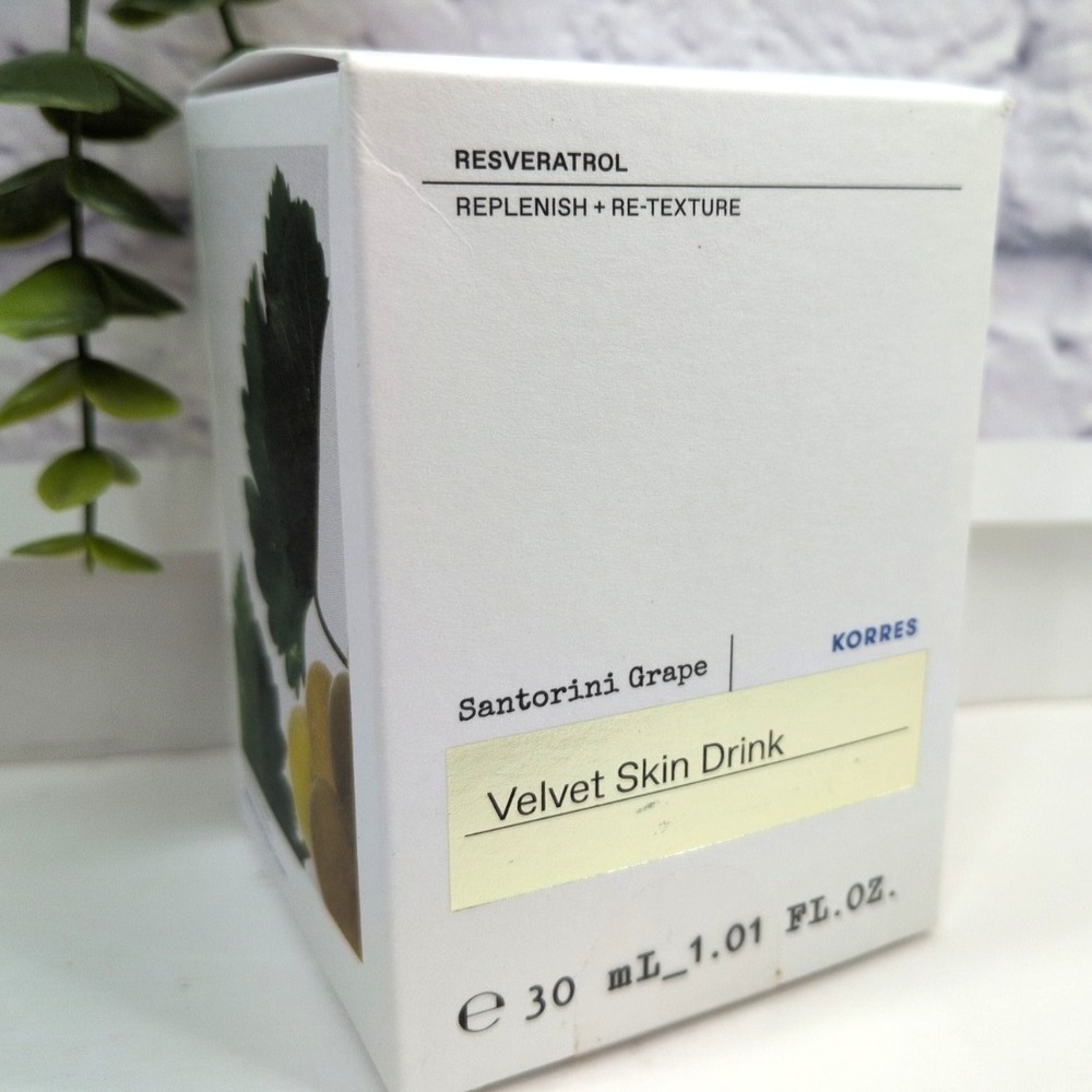 NIB😍Korres Santorini Grape Velvet Skin Drink 30ml/1.01oz *Damaged Box READ*